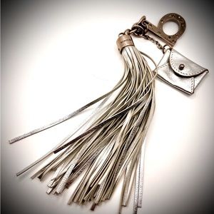 BEBE Tassel Charms/Accessory for Purses, Silver Tone
